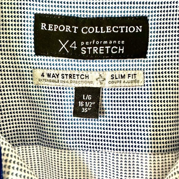 Blue Resort Collection X4 Performance stretch Slim Fit Men’s Dress shirt Large - Picture 3 of 4